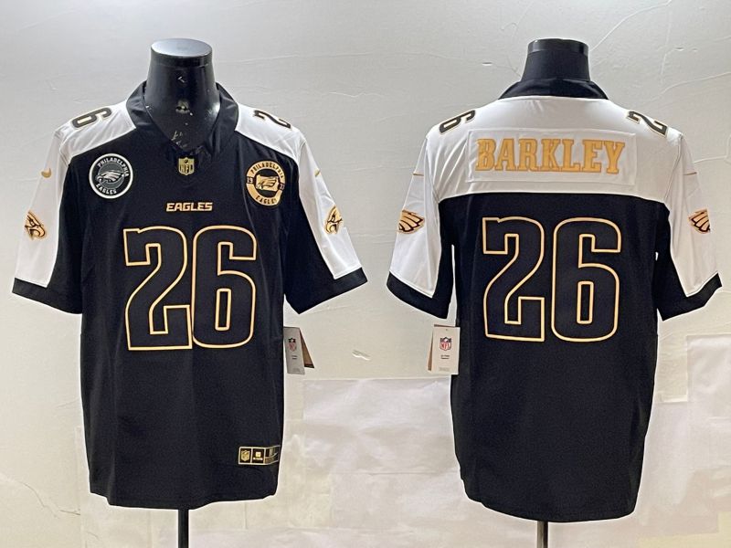 Men Philadelphia Eagles #26 Barkley Black Thanksgiving three generations 2025 Nike Vapor Limited NFL Jersey style 5->philadelphia eagles->NFL Jersey
